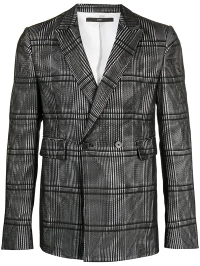SAPIO PLAID-CHECK PRINT COTTON BLAZER