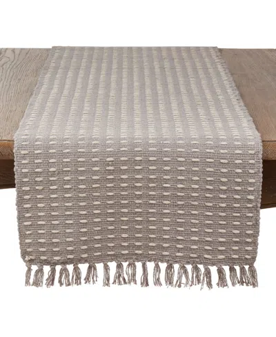 SARO LIFESTYLE DASHED WOVEN TABLE RUNNER, 16" X 120"