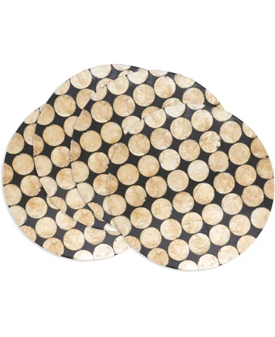 SARO LIFESTYLE ECHOES CAPIZ DISC PLACEMATS, 15" ROUND