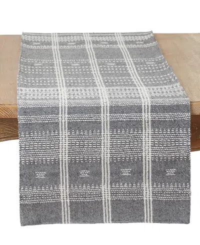 SARO LIFESTYLE MODERNIST WOVEN STRIPE TABLE RUNNER, 16" X 72"