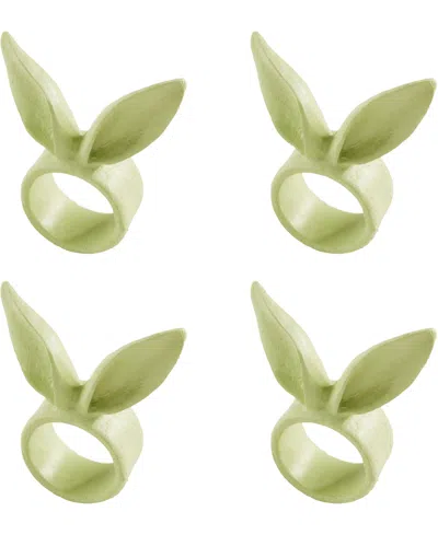 SARO LIFESTYLE PLAYFUL BUNNY EARS NAPKIN RINGS, SET OF 4