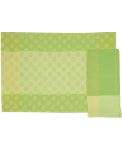 SARO LIFESTYLE PLAYFUL POLKA DOT COTTON PLACEMATS AND NAPKINS, SET OF 8