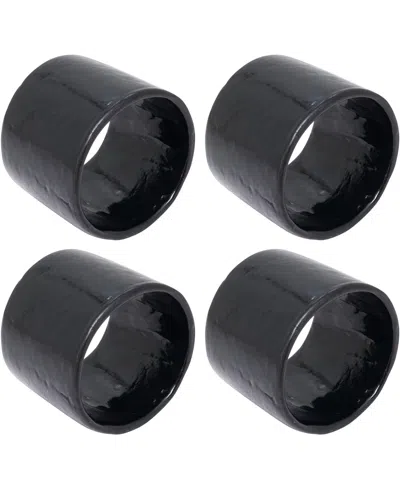 SARO LIFESTYLE RADIANT CAPIZ NAPKIN RINGS, SET OF 4