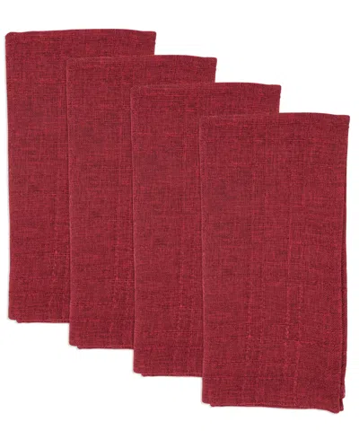 SARO LIFESTYLE REFINED STITCHED PLAID NAPKIN, SET OF 4