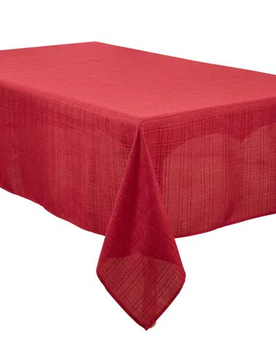 SARO LIFESTYLE REFINED STITCHED PLAID TABLECLOTH, 65" X 160"
