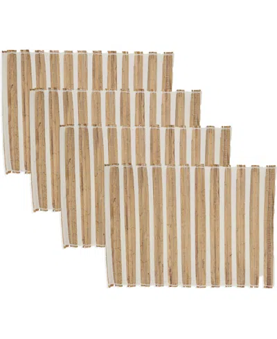 SARO LIFESTYLE RUSTIC WEAVE HYACINTH PLACEMATS, 14" X 20"