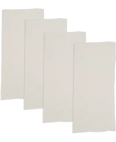 SARO LIFESTYLE STONEWASHED OVERLOCK LINEN EDGE NAPKINS, 20" X 20"