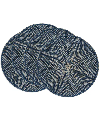 SARO LIFESTYLE TEXTURED RATTAN PLACEMATS, 15" ROUND