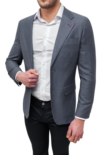 SARTORIALE JACKE BLAZER HERREN SCHNEIDEREI GRAU AUS MICRO FANTASIE SLIM FIT 100% MADE ITALY