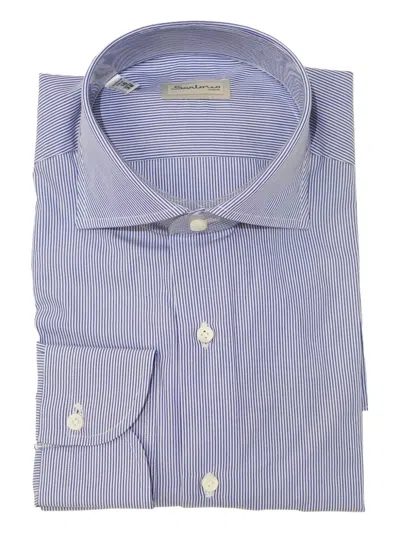 SARTORIO NAPOLI STRIPE-PATTERN COTTON SHIRT