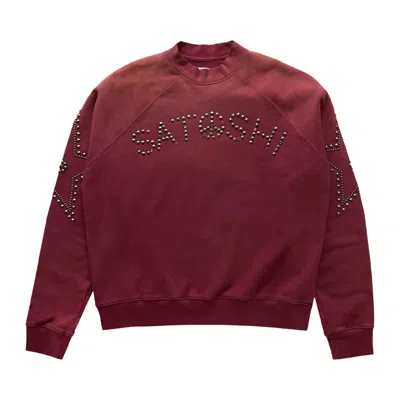 SATOSHI NAKAMOTO SATOSHI NAKAMOTO STAR STUDDED CREWNECK 'BURGUNDY' | RED | MEN'S SIZE M