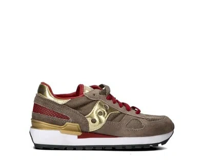 SAUCONY SHUHE SAUCONY FRAU SNEAKERS CASUAL MARRONE/ORO NATURLEDER,PU,WILDLEDER S1108-76