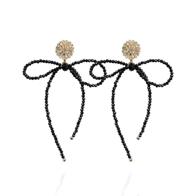 SAULE LABEL WOMEN'S BLACK / GOLD LUCIA EARRINGS IN MIDNIGHT CHARM