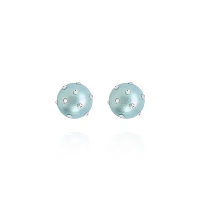 SAULE LABEL WOMEN'S GAIA JET PETITE EARRINGS IN AQUA BLUE
