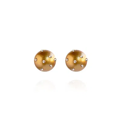 SAULE LABEL WOMEN'S GAIA JET PETITE EARRINGS IN GOLDEN SAFFRON