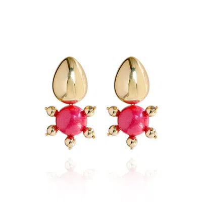 SAULE LABEL WOMEN'S GOLD / YELLOW TULIA EARRINGS IN CORAL SUNSET