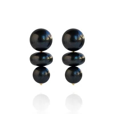 SAULE LABEL WOMEN'S NOLA EARRINGS IN BLACK CORAL