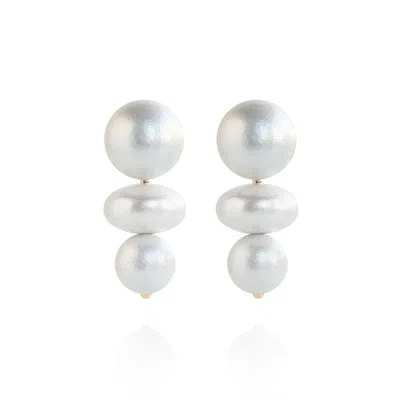 SAULE LABEL WOMEN'S NOLA EARRINGS IN WHITE HERON