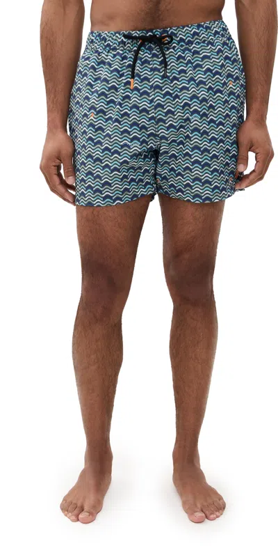 SAVE THE DUCK ADEMIR WAVES SWIM SHORTS 4.25 COLORWAVES ON GREEN