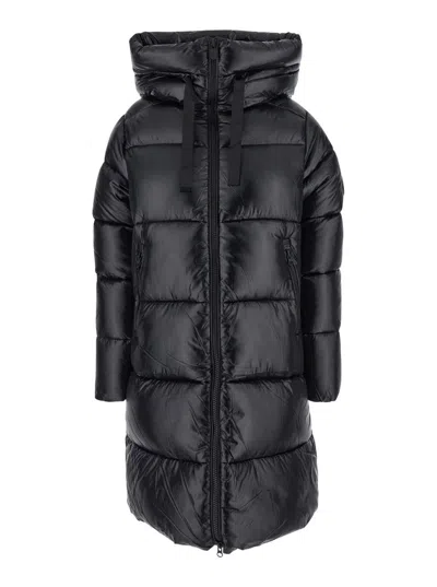 SAVE THE DUCK 'ISABEL' BLACK OVERSIZED DOWN JACKET WITH HOOD