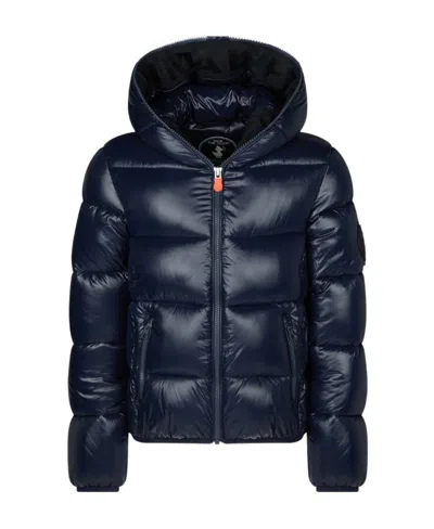 SAVE THE DUCK LOGO-PATCH ZIP-UP PADDED JACKET