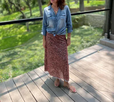 SAVE THE FAITH REVERSIBLE MAXI SKIRT IN LEOPARD/TIGER