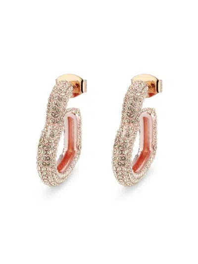 SAVIENE WOMEN'S CRYSTAL & CUBIC ZIRCONIA HEART HALF HOOP EARRINGS