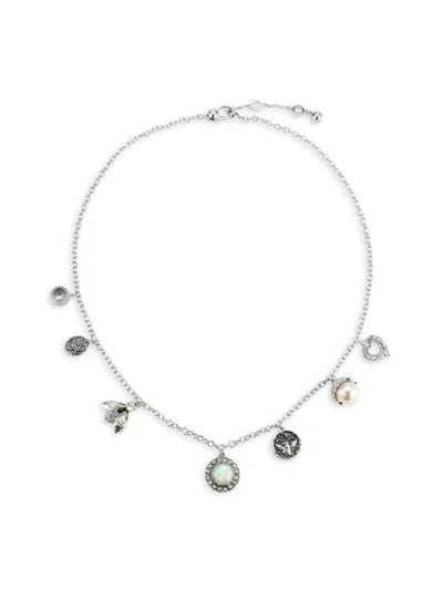 SAVIENE WOMEN'S CRYSTAL, CUBIC ZIRCONIA & SIMULATED PEARL CHARM NECKLACE