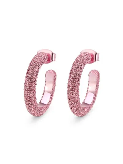 SAVIENE WOMEN'S SYNTHETIC STONE WHEEL PAVE HOOP EARRINGS