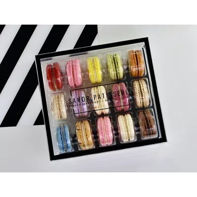 SAVOR PATISSERIE ONE OF EVERYTHING FRENCH MACARONS GIFT BOX, 15 PIECE