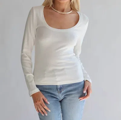 SAVRA√© DTN LONG SLEEVE TOP IN WHITE