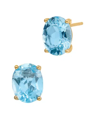 SAVVY CIE SAVVY CIE 18K GOLD OVER SILVER 5.00 CT. TW. TOPAZ STUDS