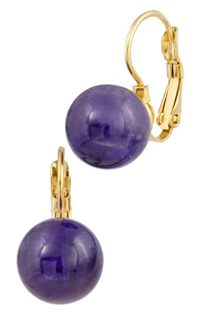 SAVVY CIE JEWELS 18K GOLD MOTHER OF PEARL LEVERBACK EARRINGS