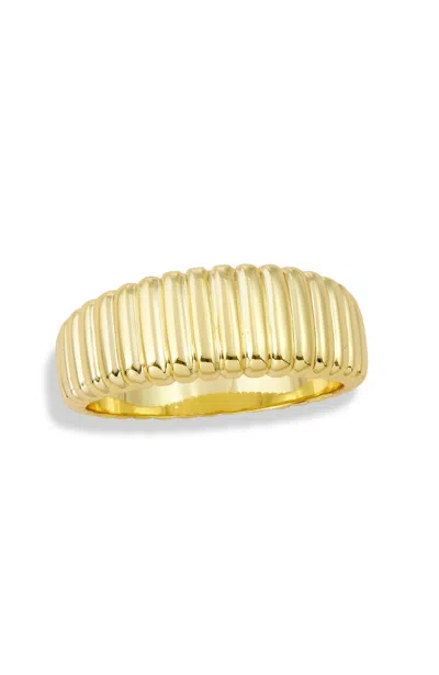 SAVVY CIE JEWELS 18K GOLD PLATED BRASS RING