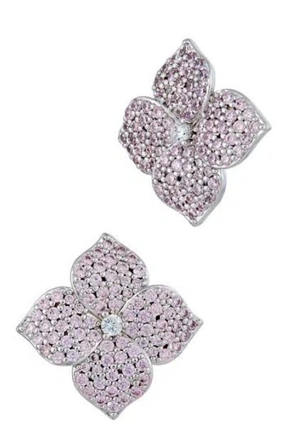 SAVVY CIE JEWELS SAVVY CIE JEWELS CUBIC ZIRCONIA FLOWER STUD EARRINGS