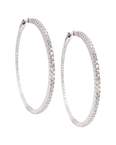 SAVVY CIE SAVVY CIE SILVER CZ INSIDE-OUT HOOPS