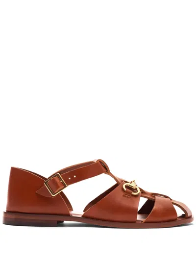 SCAROSSO HELENE LEATHER SANDALS