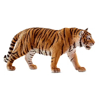 SCHLEICH 14729 TIGER FIGURINE, ORANGE & BLACK