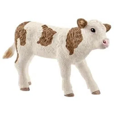 SCHLEICH FARM WORLD SIMMENTAL CALF TOY PLASTIC BROWN & WHITE - PACK OF 5