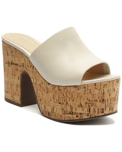 SCHUTZ DALLE CUTOUT LEATHER & CORK SANDAL