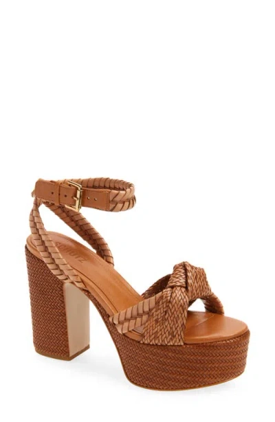 SCHUTZ SCHUTZ KHARI WOVEN BLOCK HEEL PLATFORM SANDAL