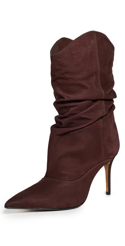 SCHUTZ MARYANA SLOUCH BOOTS ROOT BROWN