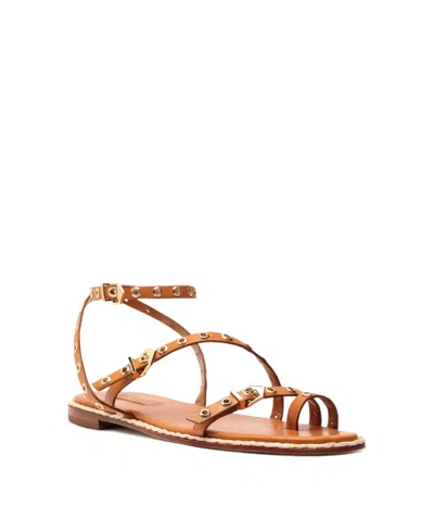 SCHUTZ WOMEN'S ANNETE ROUND TOE FLAT SANDALS