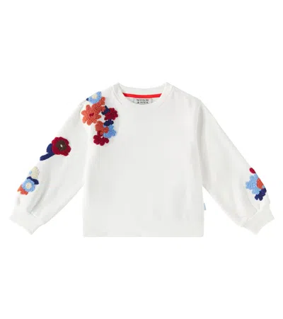 SCOTCH & SODA EMBROIDERED COTTON-BLEND FLEECE SWEATSHIRT