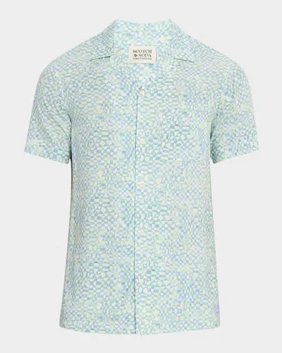SCOTCH & SODA MEN'S ALLOVER-PRINT CAMP SHIRT