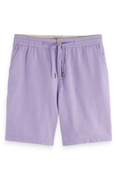 SCOTCH & SODA SCOTCH & SODA FLAT FRONT SLUB COTTON & LINEN TWILL DRAWSTRING BERMUDA SHORTS