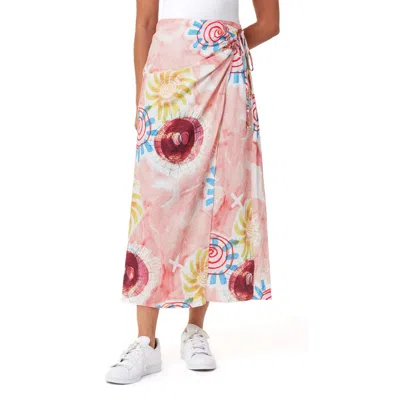 SCOTCH & SODA SCOTCH & SODA PRINT STRETCH LINEN BLEND MIDI WRAP SKIRT