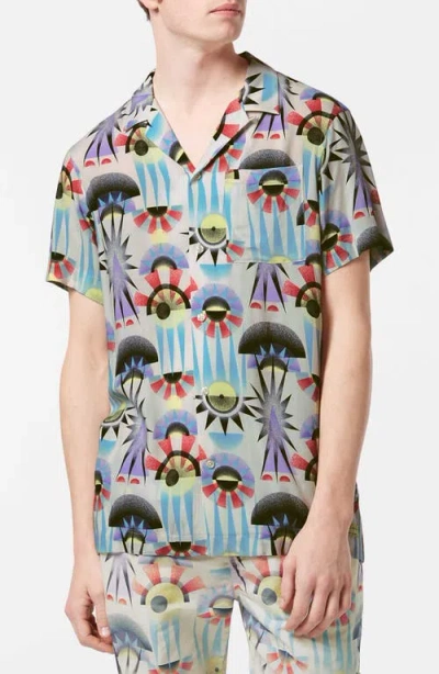 SCOTCH & SODA SCOTCH & SODA RELAXED FIT PRINT SHORT SLEEVE BUTTON-UP SHIRT