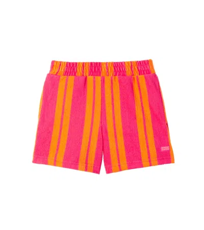 SCOTCH & SODA STRIPED COTTON-BLEND TERRY SHORTS