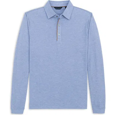SCOTT BARBER SCOTT BARBER COTTON & WOOL PIQUÉ LONG SLEEVE POLO